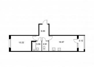 Продается 1-комнатная квартира, 44.6 м2, Колпино