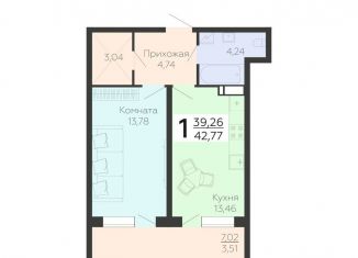 1-ком. квартира на продажу, 42.8 м2, Воронеж, улица Независимости, 78