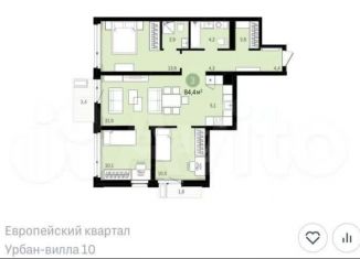 Продажа 3-комнатной квартиры, 84.4 м2, Тюмень, ЖК Европейский квартал, улица Газовиков, 38