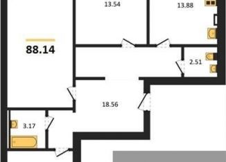 Продаю трехкомнатную квартиру, 88.1 м2, Воронежская область