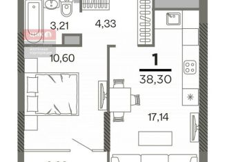 Продается однокомнатная квартира, 38.3 м2, Рязань, Октябрьский район