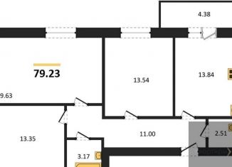 3-ком. квартира на продажу, 79.2 м2, Воронежская область