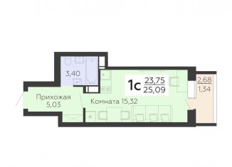 Продается квартира студия, 25.1 м2, Воронеж, Советский район, улица Теплоэнергетиков, 17к3