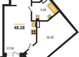 1-ком. квартира на продажу, 48.3 м2, Воронеж, Коминтерновский район, Электросигнальная улица, 9Ак2