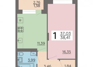 Продаю 1-комнатную квартиру, 38.4 м2, Воронеж, Коминтерновский район, улица Независимости, 78