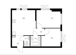 Продается 2-ком. квартира, 48.8 м2, Москва, жилой комплекс Второй Нагатинский, к6