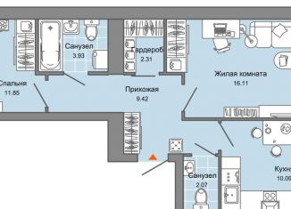 Продажа 2-ком. квартиры, 58 м2, Ульяновск, ЖК Центрополис, жилой комплекс Центрополис, 5