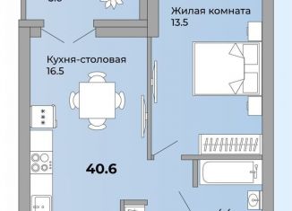 1-ком. квартира на продажу, 40.6 м2, Екатеринбург, Орджоникидзевский район, Черниговский переулок, 20