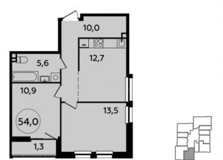 Продам 2-ком. квартиру, 54 м2, Москва