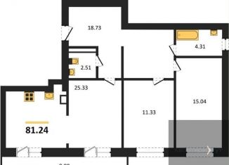 Продажа двухкомнатной квартиры, 81.2 м2, село Александровка