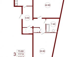 Продаю 2-ком. квартиру, 123.9 м2, Воронеж, улица Дзержинского, 4