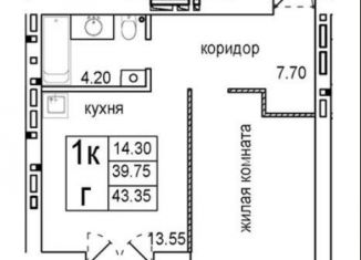 Продам 2-ком. квартиру, 43.4 м2, Новосибирск, метро Речной вокзал, улица Кирова, 342