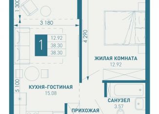 Продается однокомнатная квартира, 38.3 м2, посёлок Берёзовый