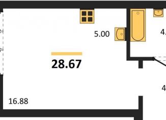 Квартира на продажу студия, 28.7 м2, Новосибирск, 1-я Грузинская улица, 32/5