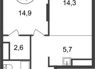 Продажа двухкомнатной квартиры, 54.6 м2, Москва, 11-я фаза, к3