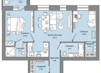 3-комнатная квартира на продажу, 69 м2, Ульяновск, ЖК Центрополис, жилой комплекс Центрополис, 5