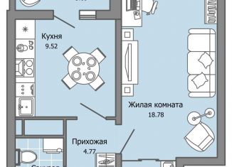 1-комнатная квартира на продажу, 39 м2, Ульяновск, Засвияжский район, жилой комплекс Ультраград, 2