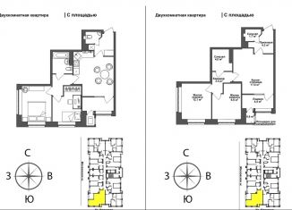 Продаю 2-комнатную квартиру, 57.7 м2, Тульская область