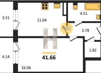 Продается 1-комнатная квартира, 41.7 м2, Воронеж, Левобережный район