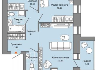 Продам 3-ком. квартиру, 67 м2, Ульяновск, ЖК Центрополис, жилой комплекс Центрополис, 5