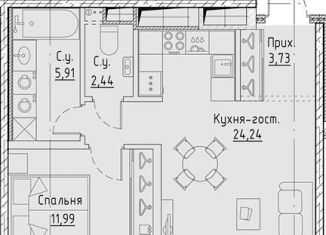 Продается 2-комнатная квартира, 48.3 м2, Санкт-Петербург, Приморский район, набережная Чёрной речки, 31