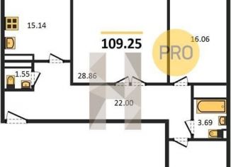 Продам трехкомнатную квартиру, 109.3 м2, Ростов-на-Дону, Ленинский район