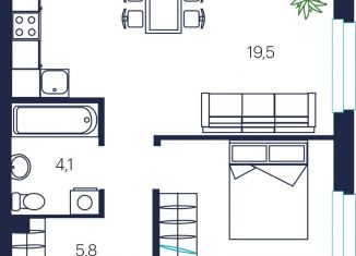 Продажа 1-комнатной квартиры, 40.2 м2, Тюмень, улица Мелиораторов, 6А, Центральный округ