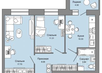 Продам 2-ком. квартиру, 53 м2, Ульяновск, ЖК Центрополис, жилой комплекс Центрополис, 5