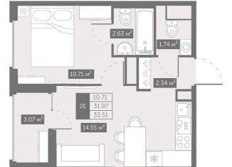 Продается однокомнатная квартира, 33.5 м2, Санкт-Петербург