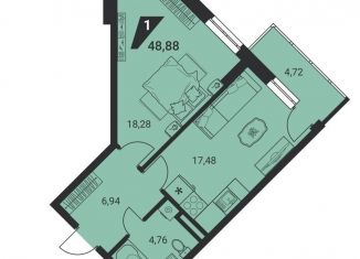 Продажа 1-комнатной квартиры, 48.9 м2, Екатеринбург, улица Громова, 26, метро Геологическая