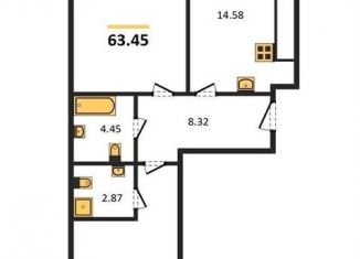 Продаю 2-ком. квартиру, 63.5 м2, Калининградская область, Арсенальная улица, 31к1