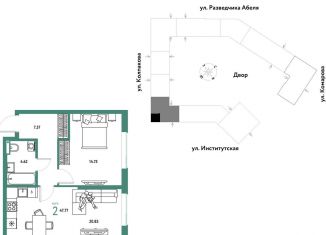 2-ком. квартира на продажу, 47.8 м2, Москва, Даниловский район