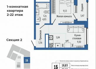 Продается 1-комнатная квартира, 36.5 м2, Екатеринбург, Чкаловский район