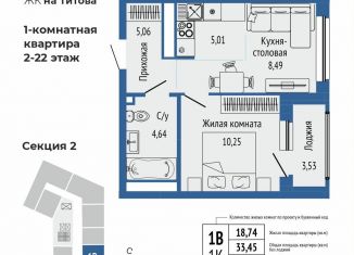 Продаю 1-ком. квартиру, 37 м2, Екатеринбург, метро Чкаловская