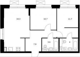 Продажа 2-комнатной квартиры, 57.2 м2, Санкт-Петербург, метро Обводный канал, Лиговский проспект, 242к2