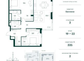 Продается двухкомнатная квартира, 102.2 м2, Москва, район Покровское-Стрешнево