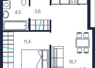 Продаю 1-ком. квартиру, 36.2 м2, Тюмень, Центральный округ, улица Мелиораторов, 6А