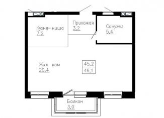 2-ком. квартира на продажу, 46.1 м2, Владивосток, Ленинский район