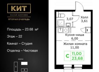 Продам квартиру студию, 23.7 м2, Мытищи, Шараповский проезд, 4