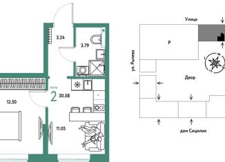 Продам 2-ком. квартиру, 30.6 м2, Тюмень, Калининский округ