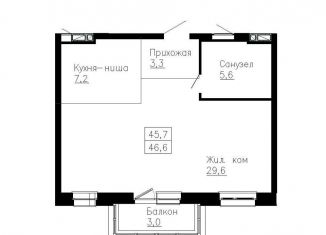 Продам 2-комнатную квартиру, 46.6 м2, Приморский край