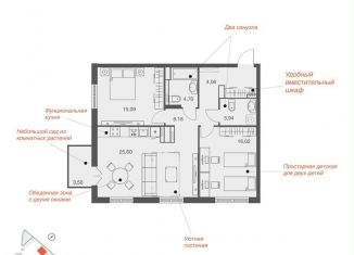 Продается двухкомнатная квартира, 81.1 м2, Липецк, Депутатская улица, 60