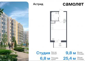 Квартира на продажу студия, 25.3 м2, Колпино, жилой комплекс Астрид, 10