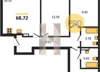 Продам 3-комнатную квартиру, 68.7 м2, Калининградская область