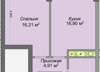 Продаю 1-комнатную квартиру, 46.2 м2, Нальчик, улица Героя России Т.М. Тамазова, 3