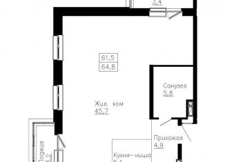 Продаю 3-ком. квартиру, 64.8 м2, Владивосток, Ленинский район