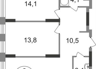 2-комнатная квартира на продажу, 63.7 м2, деревня Рассказовка, 2-я Боровская улица, 1