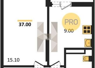 Продаю однокомнатную квартиру, 37 м2, Аксай