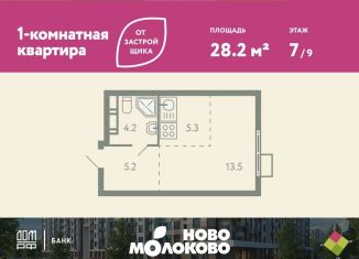 Продам квартиру студию, 28.2 м2, село Молоково, жилой комплекс Ново-Молоково, 13