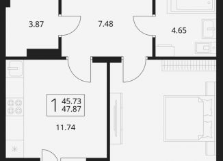 Продам однокомнатную квартиру, 47.9 м2, посёлок Путёвка, территория садоводческого общества Снежка, 1023